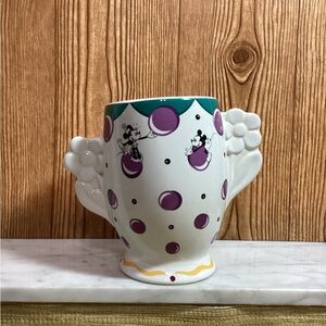 Disney Pfaltzgraff Minnie Mouse Polka Dot Vase with Purple Balloons